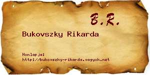 Bukovszky Rikarda névjegykártya
